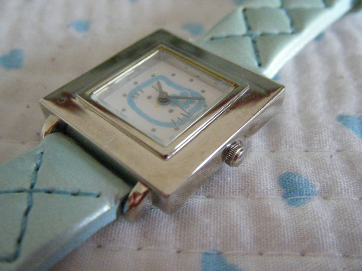 ハローキティ HELLOKITTY 女の子用腕時計 ３針クオーツ式 本体:ステンレス製 ベルト:合成皮革製・パステルミント色の画像3