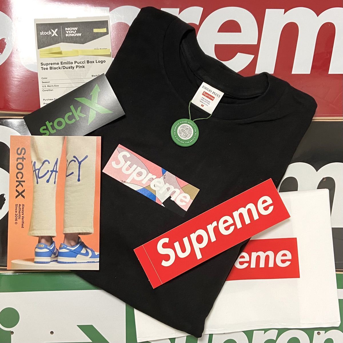 【ブラック/ピンクM】Supreme Emilio Pucci Box Logo Tee シュプリーム エミリオプッチ