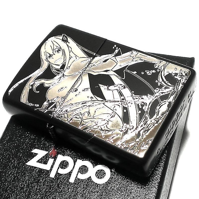 ZIPPO Re:ゼロから始める異世界生活 第二期 エキドナ 魔女 銀差し 可愛い ジッポー マットブラック ロゴ アニメ キャラクター