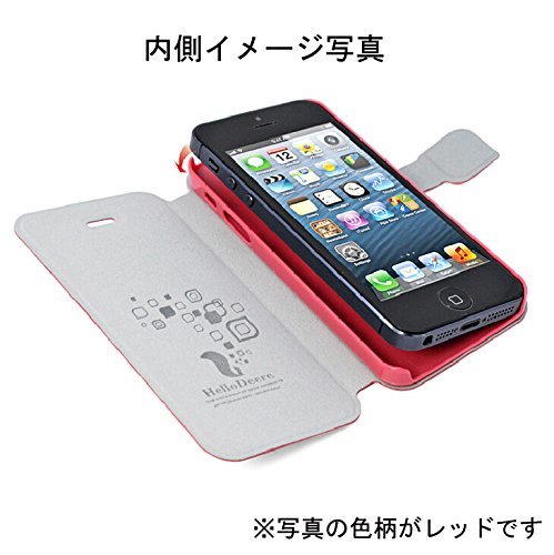iphoneSE レザーケース アイフォン5/5s ケース 手帳型 Deer ピンク_画像2