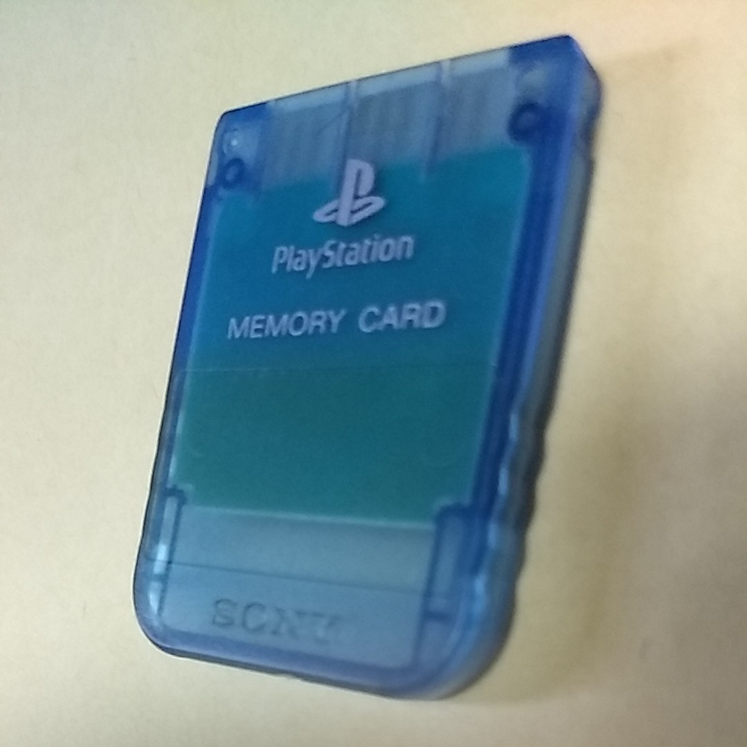新品並 動作品 SONY 純正 PS メモリーカード クリアブルー 透明 プレステ プレイステーション PS1 15ブロック