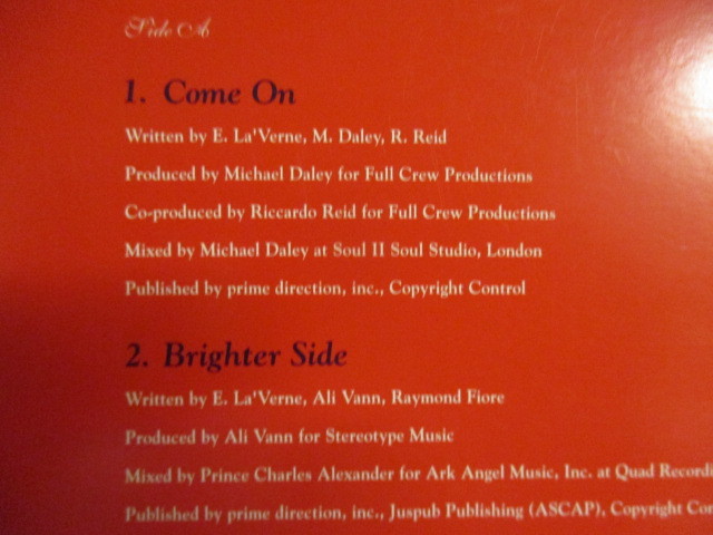 Elisha La'Verne ： Limited Edition DJ Vinyl 12'' // Come On / Brighter Side / What Would You Do / Woman's World/ LaVerne/ La Verne_画像3