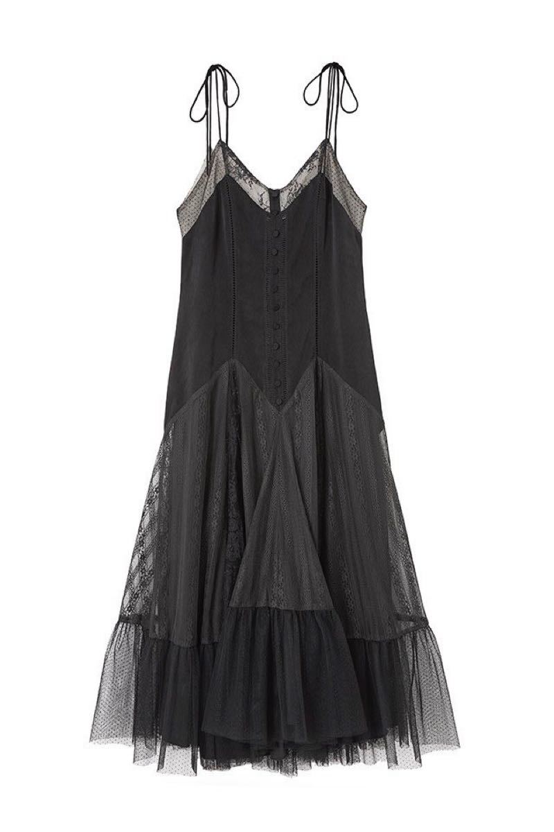 Herlipto Lace-Trimmed Satin Cami Dress|||Her lip to 21' HOLIDAY
