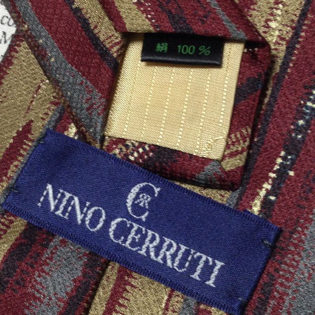 ニノセルッティ NINO CERRUTI 微光沢 ネクタイ シルク100% ストライプ風 ミックス B-006501 ゆうパケット_画像5