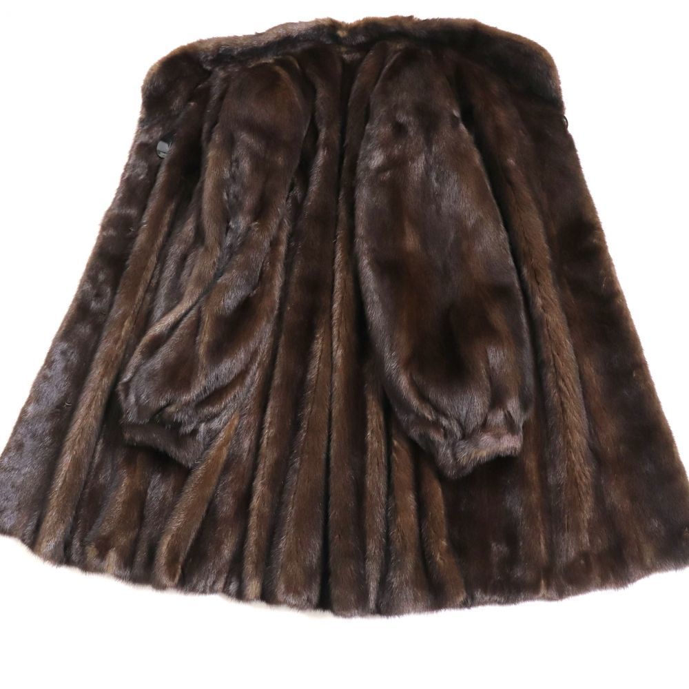 高品質 毛皮、ファー-極美品▽MINK ミンク 本毛皮コート ダーク 
