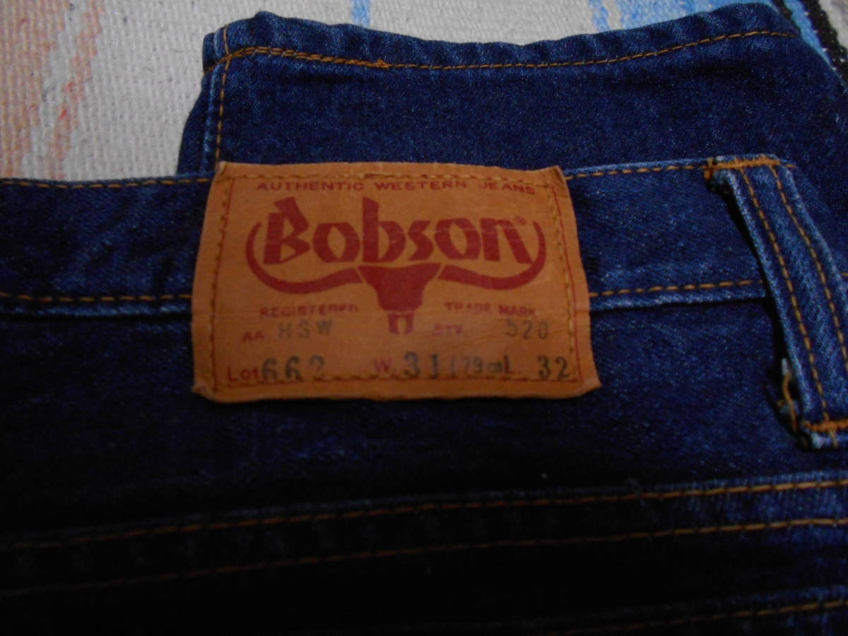 1970 годы производства BOBSON Bobson индиго Vintage джинсы натуральный индиго окраска hipi-HIPPIE VINTAGE INDIGO JEANS FOLK ROCK BEATNIKS