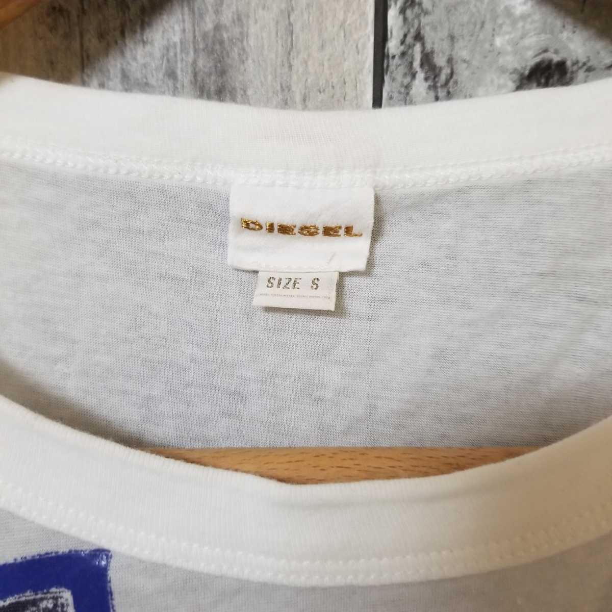 DIESEL дизель футболка S размер cut and sewn тонкий женский оттенок белого 