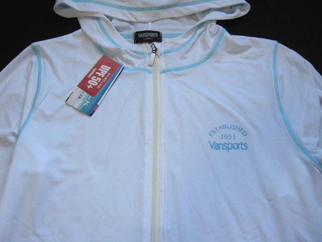  tag attaching * unused * Van sport VANSPORTS| Rush Guard parka 3L white |UPF50+( ultra-violet rays prevention finger number )*UV care | dirt equipped 