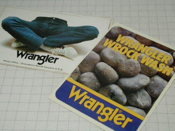 超希少!!コレクション大放出●W古いフランスのステッカー!!Wrangler■ラングラー■2枚セット■■ビンテージ■当時物■1970年代80年代_画像1