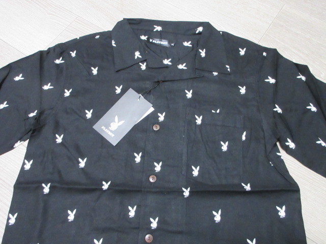 未使用新品　プレイボーイ　アロハシャツ　黒M