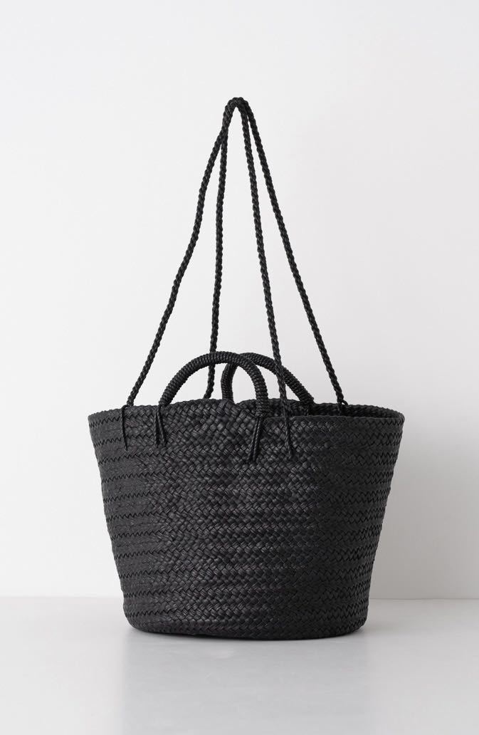 即完売 希少 Aeta アエタ LEATHER BASKET M + SHOULDER BLACK 黒 編み