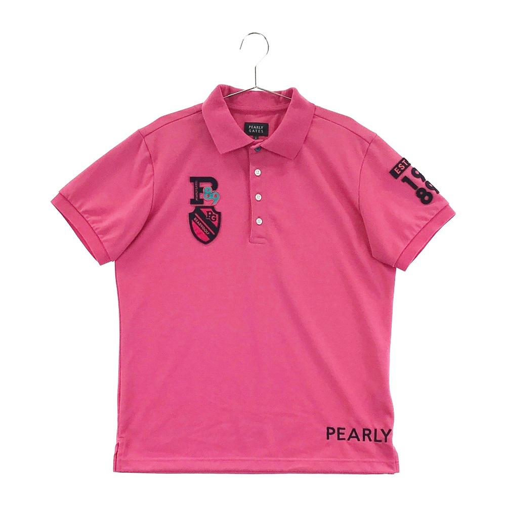 PEARLY GATES パーリーゲイツ 2020年モデル 半袖ポロシャツ ワッペン ピンク系 [240001581325] ゴルフウェア メンズ 