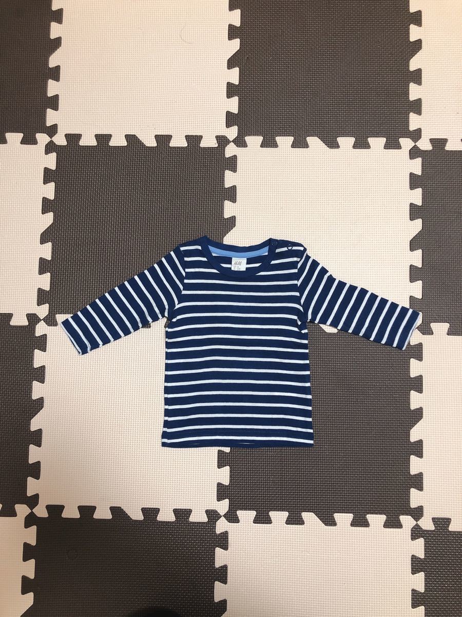 同時購入割引き♪ 美品 H&M エイチアンドエム  ボーダーカットソー 長袖Tシャツ 60〜70cm