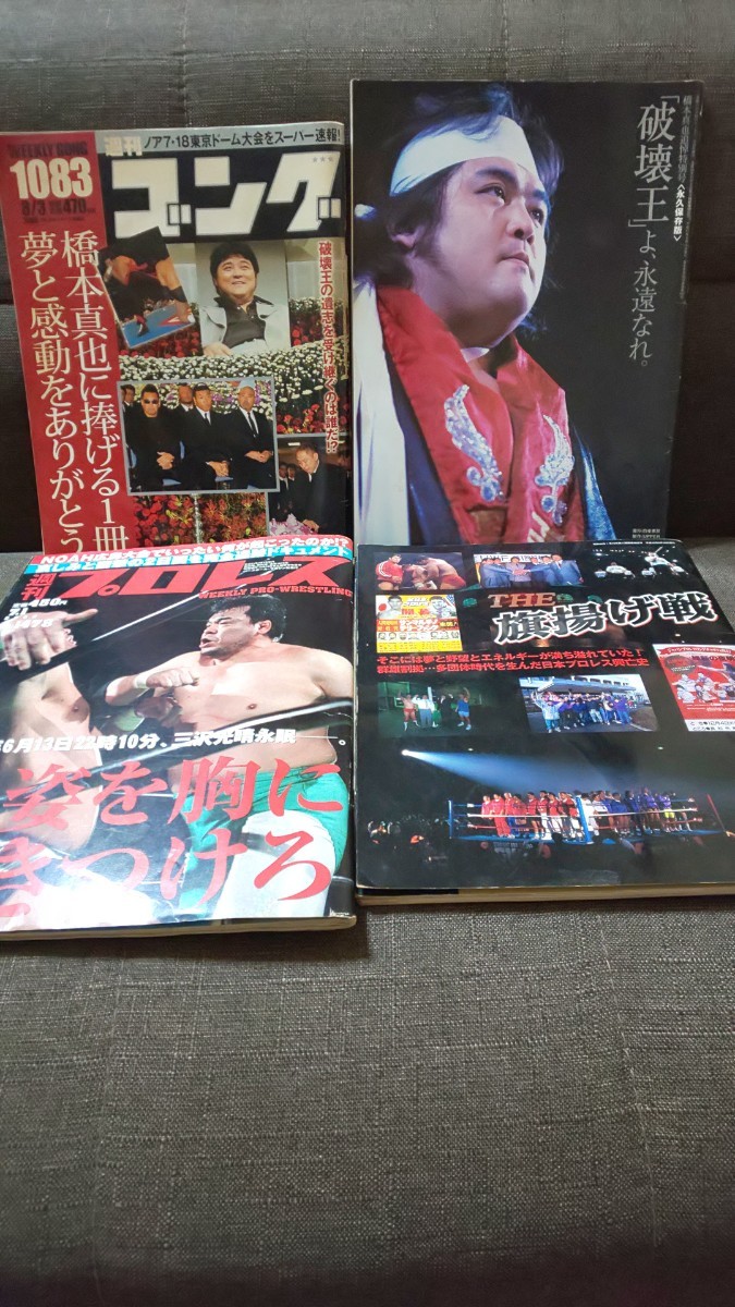 【貴重】プロレス雑誌 永久保存版 4冊セット 三沢光晴 橋本真也 週刊プロレス 週刊ゴング 増刊号 追悼特別 新日本  全日本