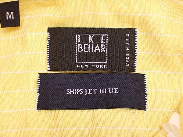 送料無料 IKE BEHAR×SHIPS JET BLUE ボタンダウンシャツ・M◆USA製/アイクベーハー/コットンリネン/21*7*4-27_画像7