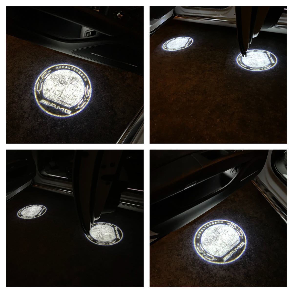 Mercedes Benz AMG ロゴ カーテシ ランプ LED 純正交換タイプ W210 Eクラス プロジェクタードア ライト メルセデス ベンツ E マーク_画像2