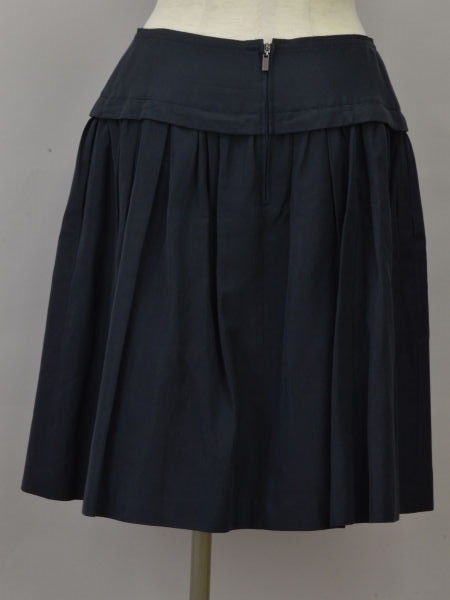 フォクシー FOXEY コットンシルク スカート Skirt Blossom 40サイズ ネイビー レディース j_p F-M12237_画像2