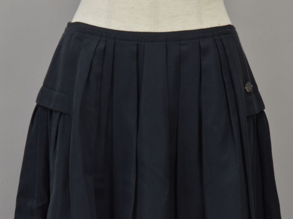 フォクシー FOXEY コットンシルク スカート Skirt Blossom 40サイズ ネイビー レディース j_p F-M12237_画像3