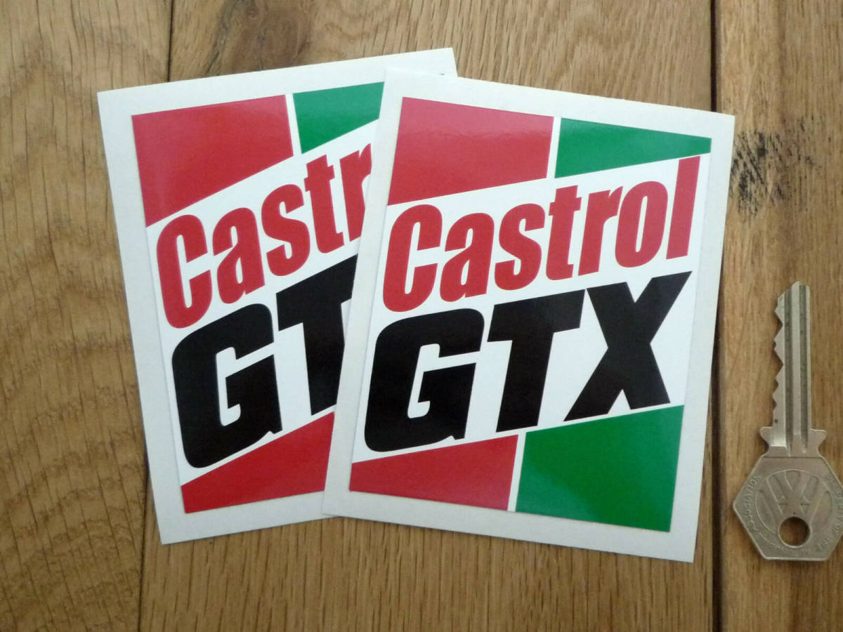 送料無料 CASTROL GTX カストロール 75/92mm 車 バイク ステッカー デカール_画像1