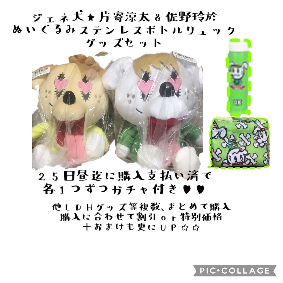 GENE犬 ぬいぐるみ&ボトルナップサックSET★