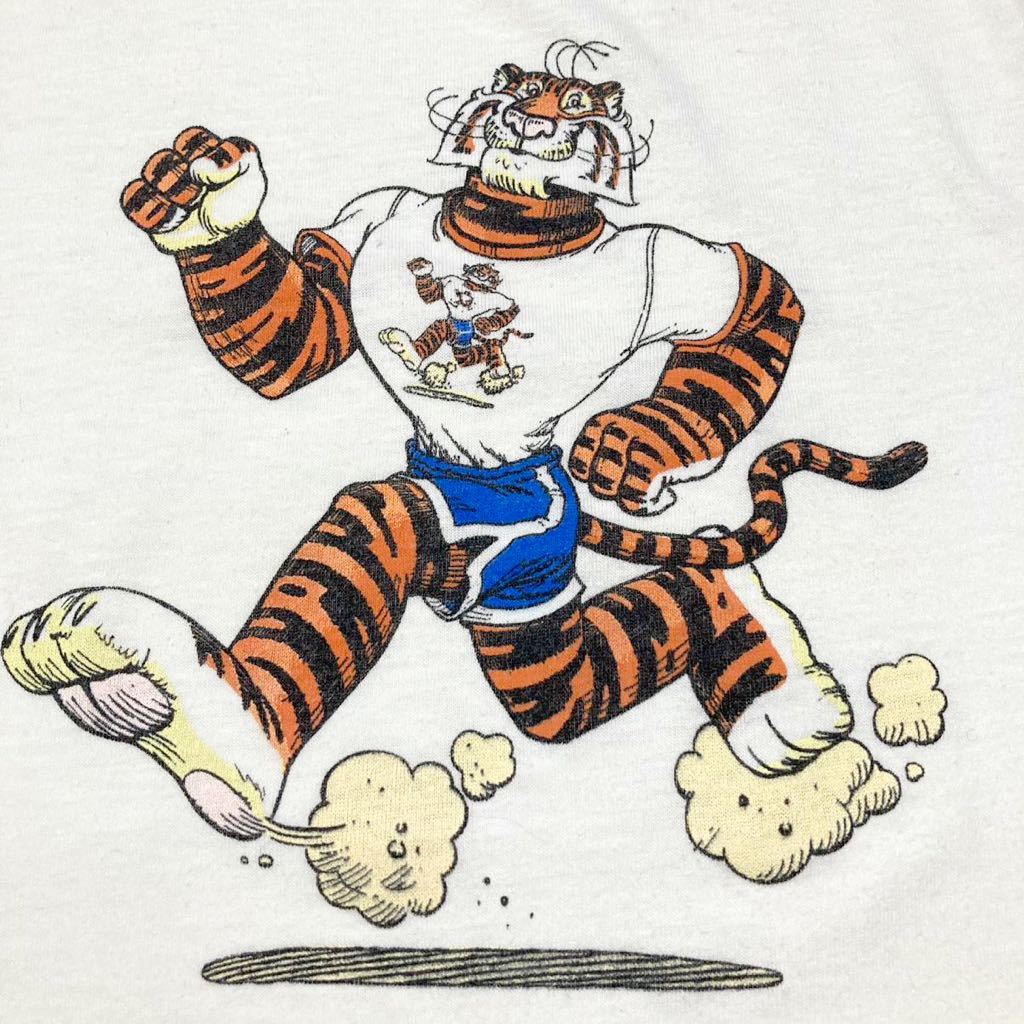 希少 70s 80s vintage esso tiger トリム tシャツ 70年代 80年代 ビンテージ エッソタイガー 企業 キャラクター 古着 アメカジの画像1
