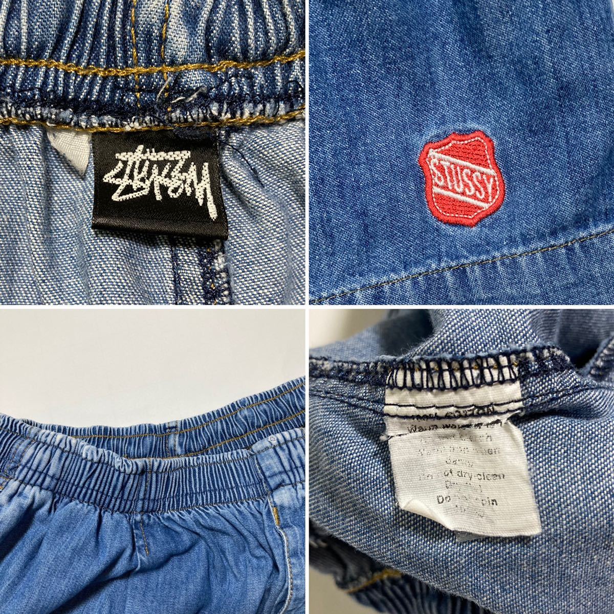 80s～90s STUSSY ブート デニム ショーツ ステューシー OLD スケーター