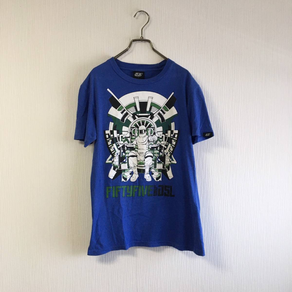  diesel DIESEL 5DSL T-shirt cut and sewn short sleeves crew neck print blue blue S size men's 