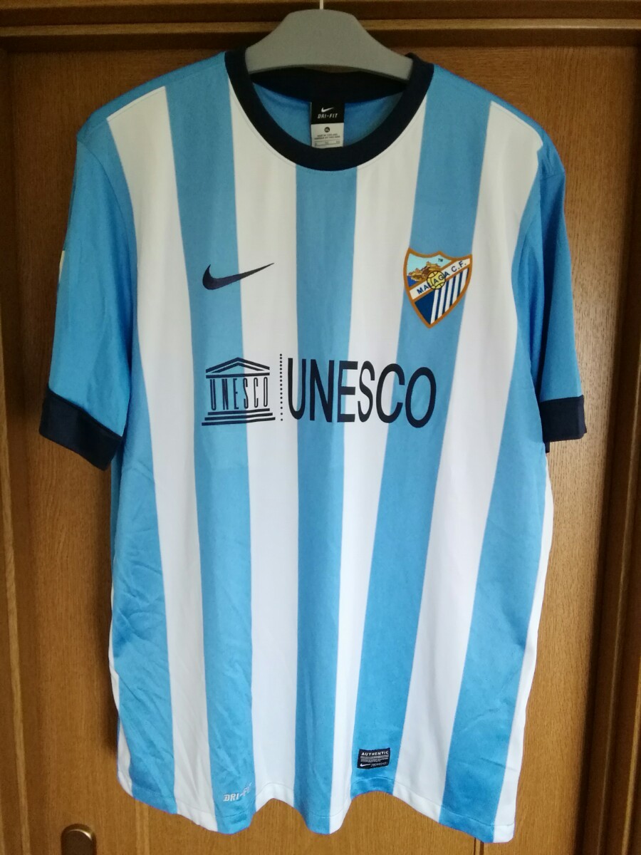新品未使用 NIKE 2013-14 マラガCF ユニフォーム 水色 白 XL deaflink.com