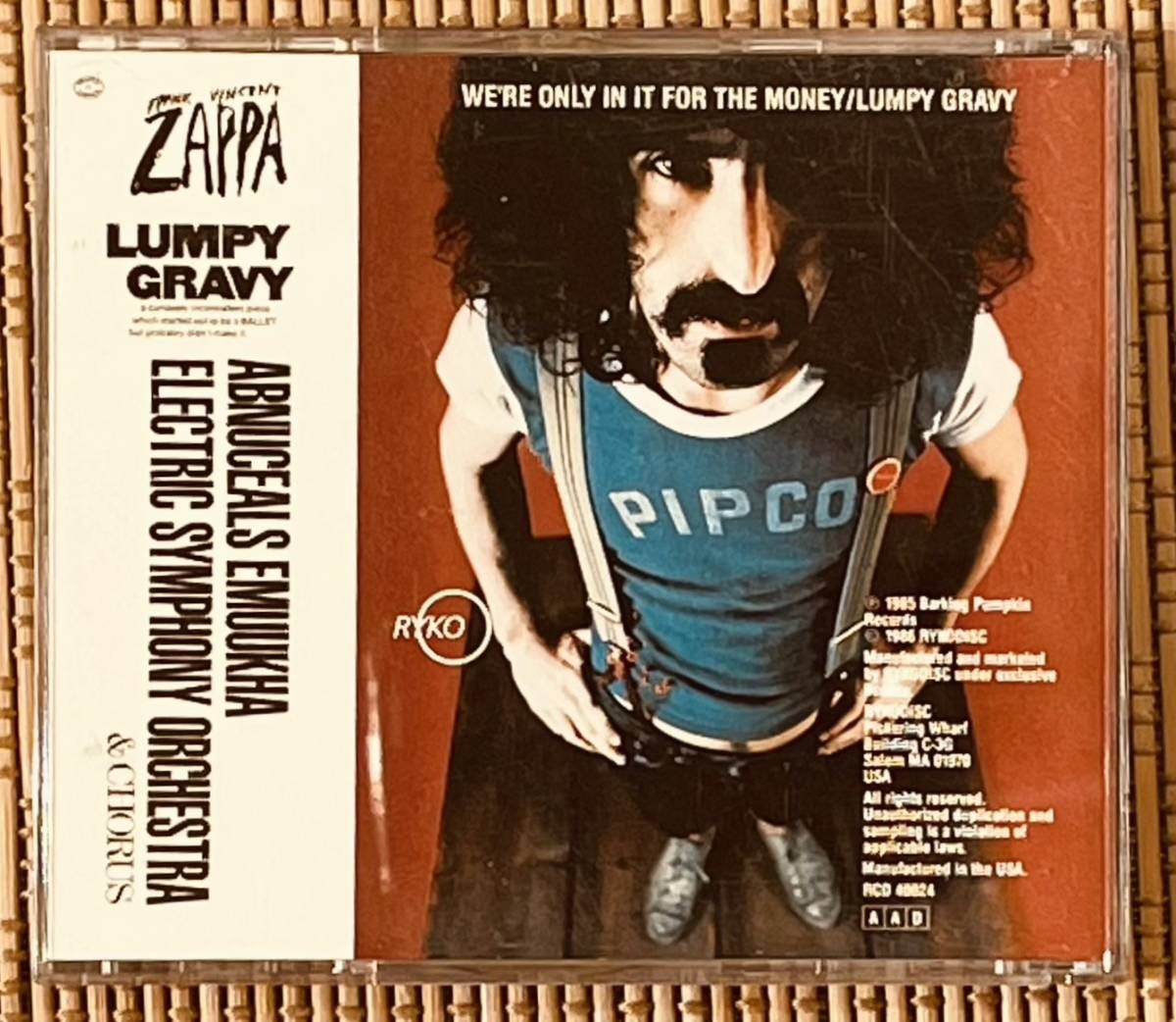 FRANK ZAPPA 即決送料無料、WE'RE ONLY IN IT FOR THE MONEY/LUMPY GRAVY、２Album1DISK、1965-66年、海外盤RCD40024