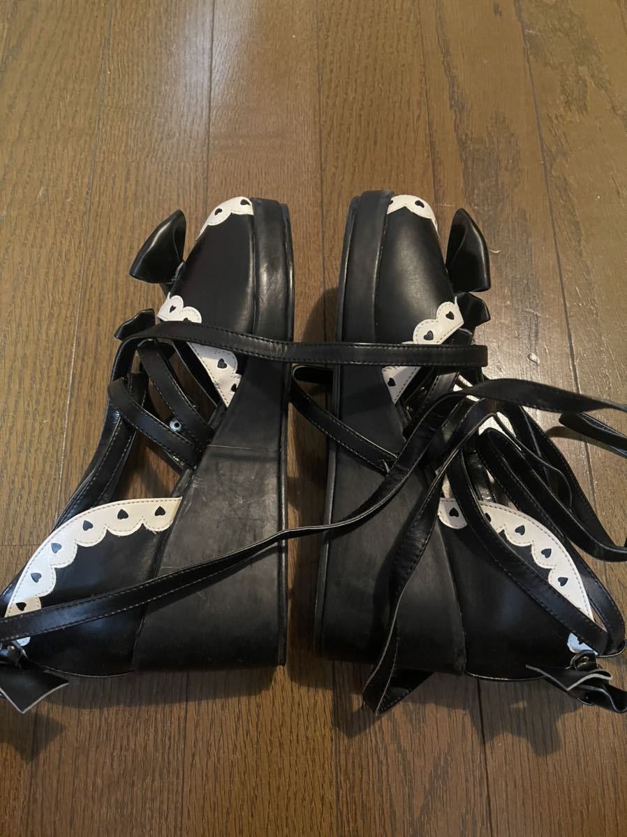 angelic pretty サンダル shoes 黒  black(ファッション小物)｜売買されたオークション情報、yahooの商品情報をアーカイブ公開
