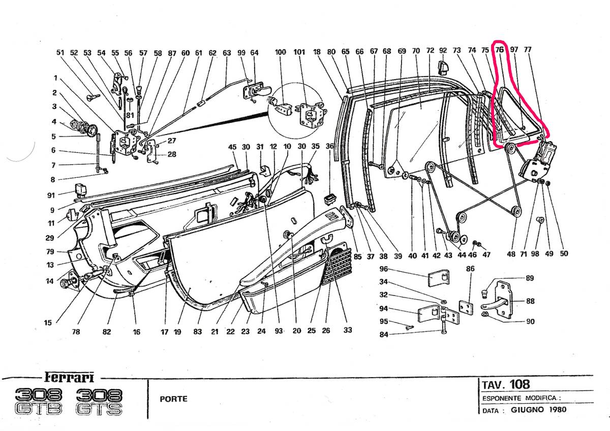 フェラーリ308GTB・208GTB用 三角窓ラバーシール 未使用保管品 フェラーリ308GTB・208GTB用 三角窓ラバーシール 未使用保管品