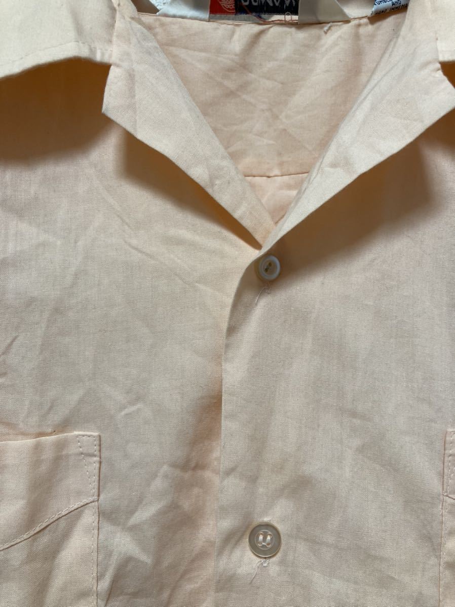 80's USAヴィンテージ ROMANI COLLECTION キューバシャツ 半袖シャツ オープンカラーシャツ XL 薄いオレンジ系 /USA古着_画像8