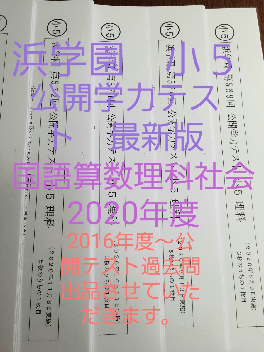 浜学園　小５　2020年度　公開学力テスト　未記入　一年分　最新版