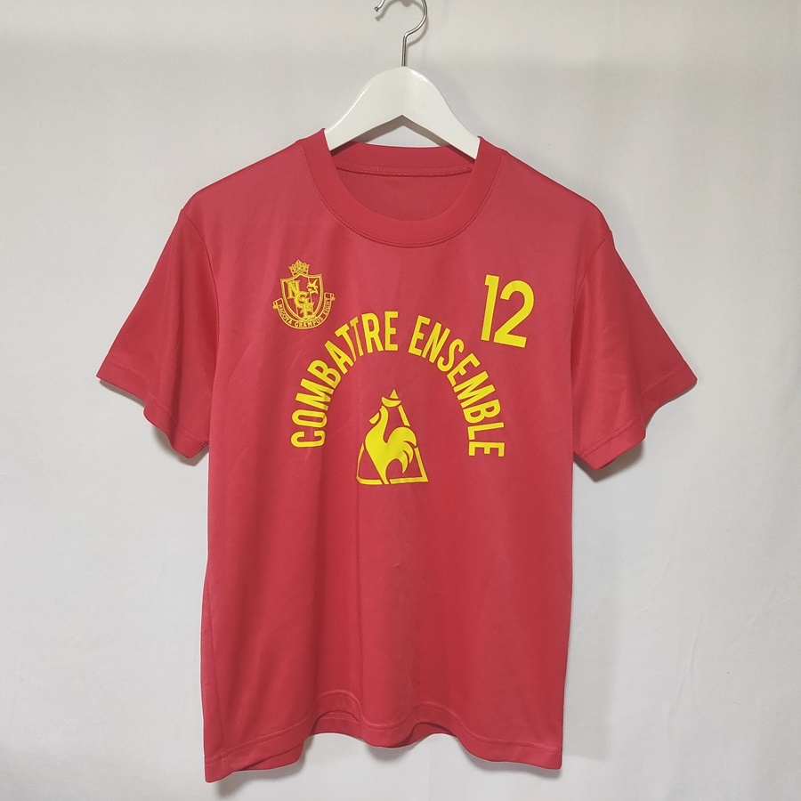 美品 ルコックスポルティフ le coq sportif 名古屋グランパスエイト ゲームシャツ Tシャツ 半袖 F 赤 レッド メンズ /J