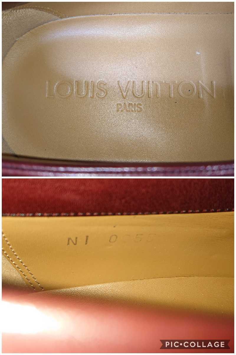 【数回履き程度/極美品】ITALY製 LOUISVUITTON/ルイヴィトン Uチップ ドレスシューズ Mens UK51/2 24.5cm相応 バーガンディ 赤茶_画像9