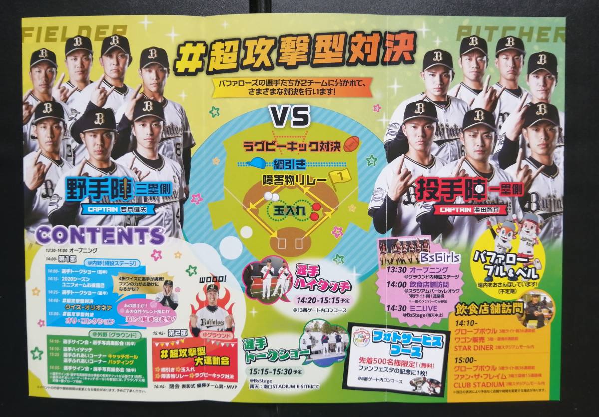 ファンフェスタ 2018 プログラム オリックス・バファローズ 吉田正尚 山本由伸 山岡泰輔_画像2