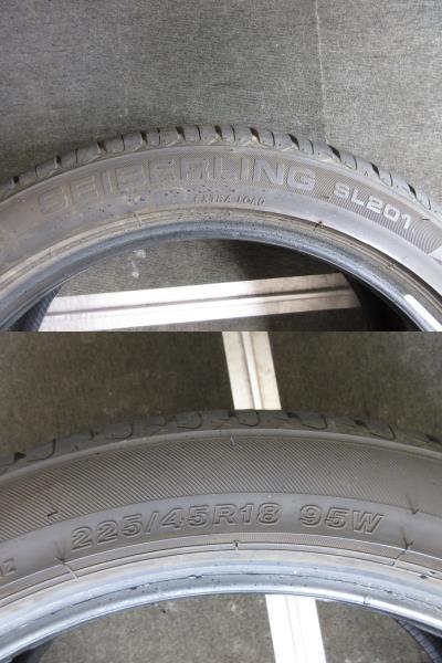 Y4058 ②★2018年製★溝あり★夏★225/45R18 95W BRIDGESTONE製 SEIBERLING SL201 2本セット_画像3