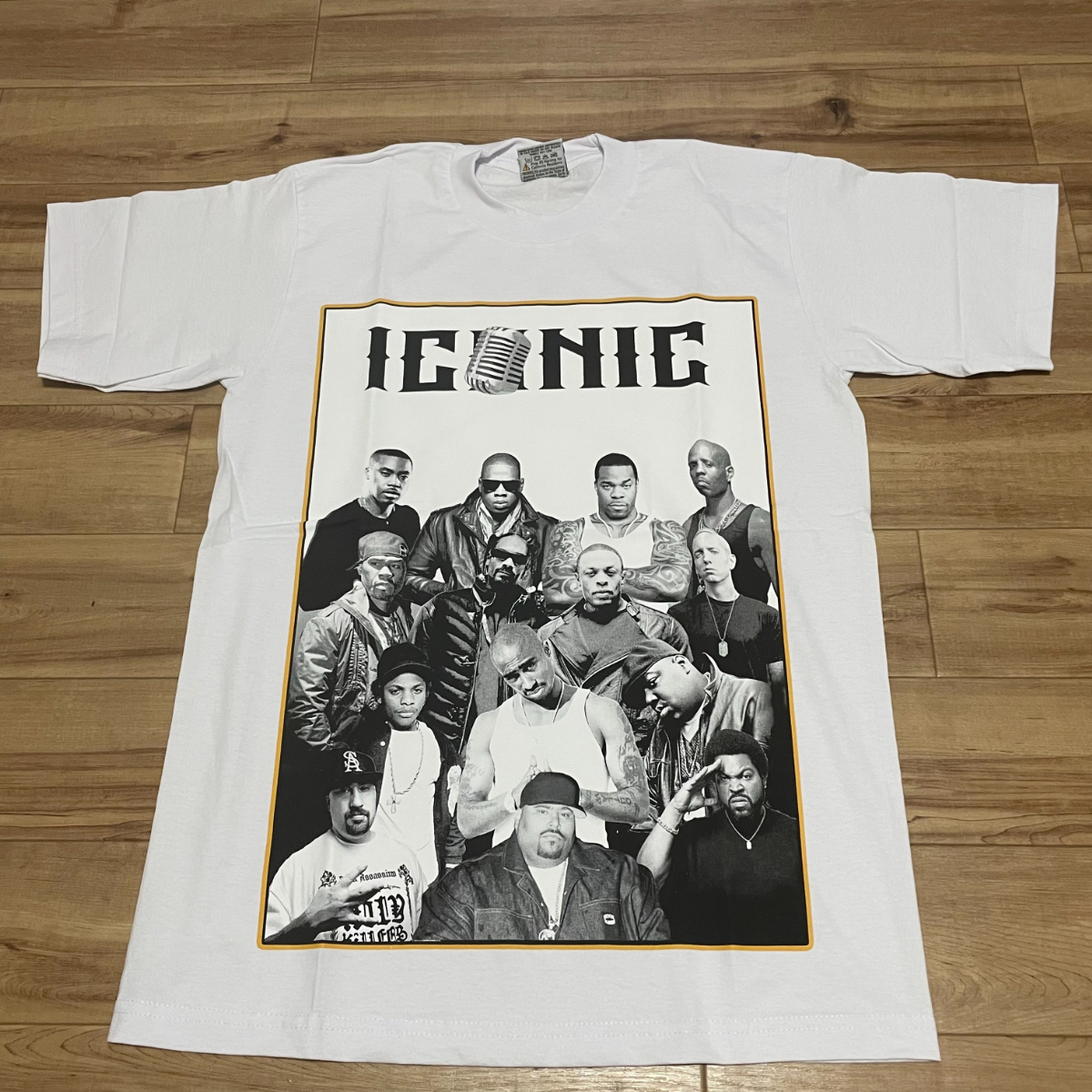 LA発【XL】アイコニック グラフィック 半袖 ヘビーウェイト Tシャツ ヒップホップ HIPHOP ICONIC 白