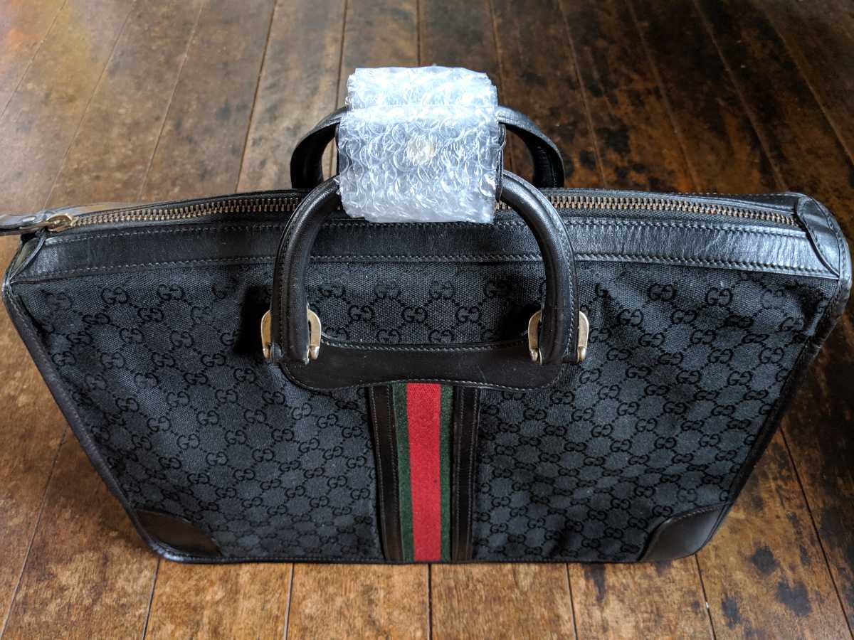 オールドグッチ★ブリーフ ケース ビジネス ボストン バッグ シェリーライン レザー オリジナル ビンテージ old gucci エルメス ルイビトン