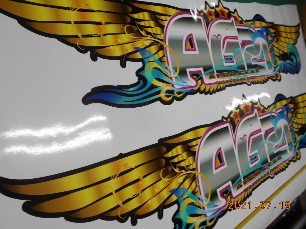 オリジナル 受注　ステッカーゴールド クローム風　AERO GEAR エアロギア AG21 3次曲面対応 3Ｍ製品 屋外耐候ラミネート加工済 送料込_画像9