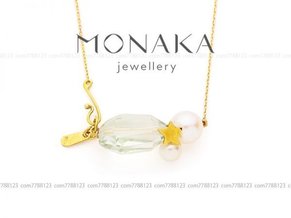 保管品◎６.3万◎monaka jewelry◎ネックレス アクセサリーH.P.FRANCE アメジスト K18ゴールド パール モナカジュエリー 本体のみ_※画像・ロゴおかりしました