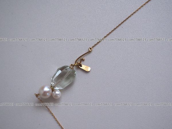 保管品◎６.3万◎monaka jewelry◎ネックレス アクセサリーH.P.FRANCE アメジスト K18ゴールド パール モナカジュエリー 本体のみ_画像4