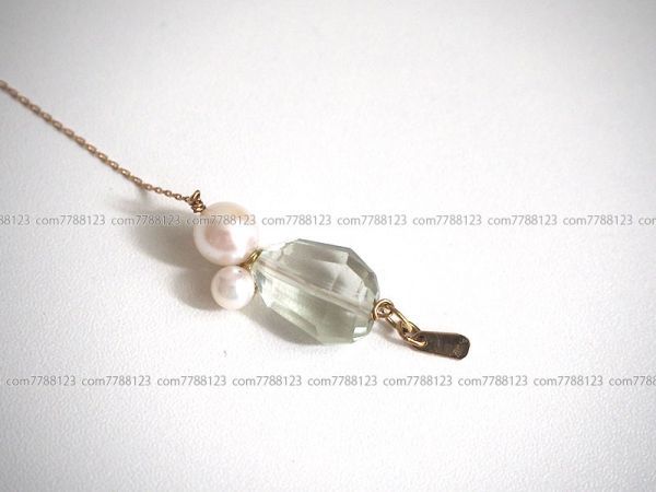 保管品◎６.3万◎monaka jewelry◎ネックレス アクセサリーH.P.FRANCE アメジスト K18ゴールド パール モナカジュエリー 本体のみ_画像6