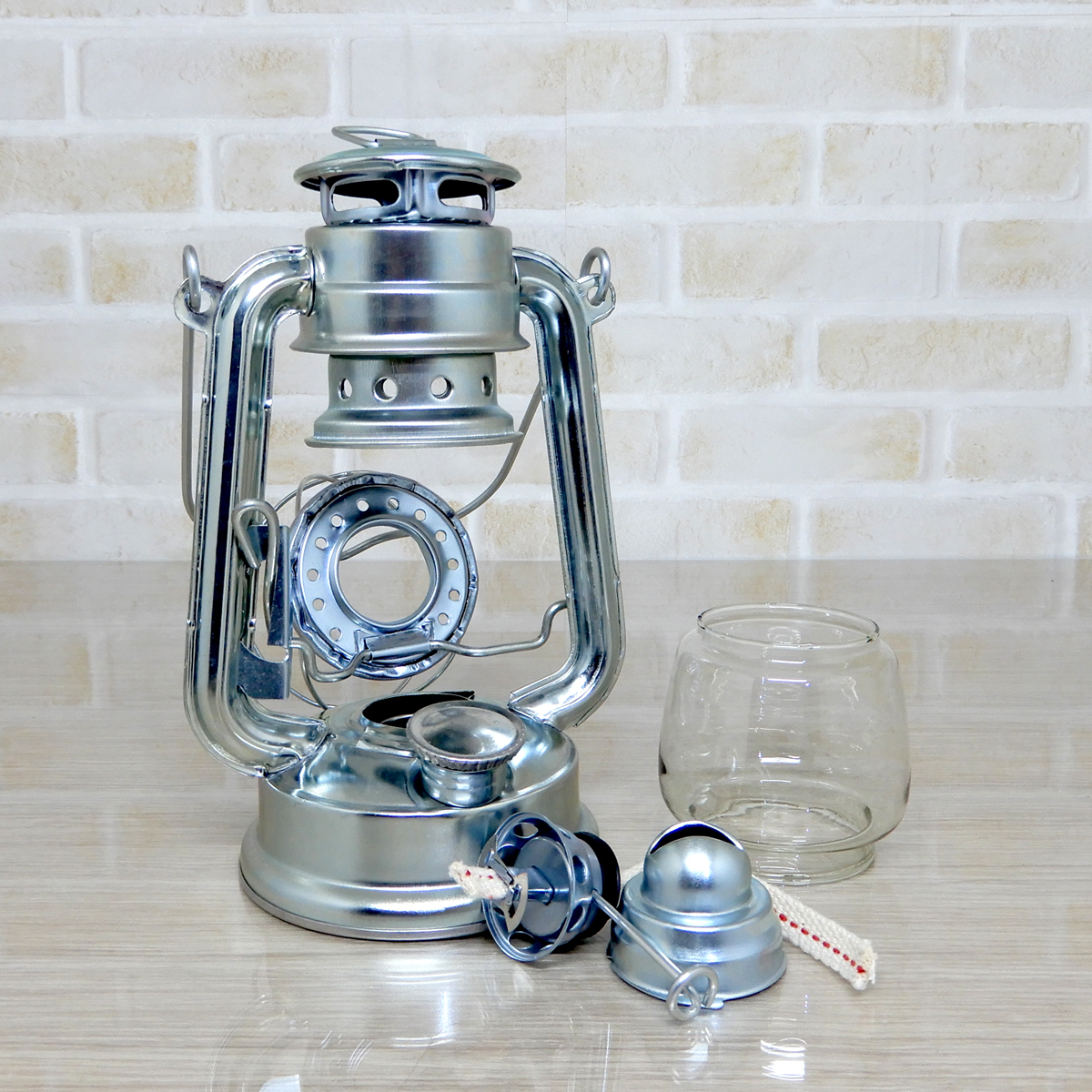 替芯4本付【送料無料】 新品 Hurricane Oil Lantern - Silver 8 & 12 Set 【日本未発売】◇ハリケーンランタン シルバー 銀 Junior Dietz