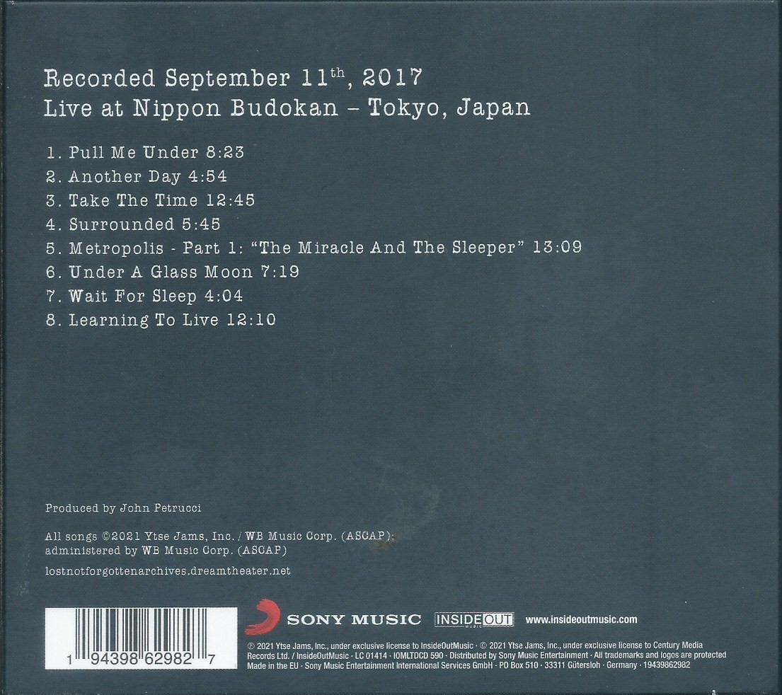 DREAM THEATER Dream * эффект живого звука LOST NOT FORGOTTEN ARCHIVES:IMAGE AND WORDS - LIVE IN JAPAN, 2017 зарубежная запись teji упаковка specification 