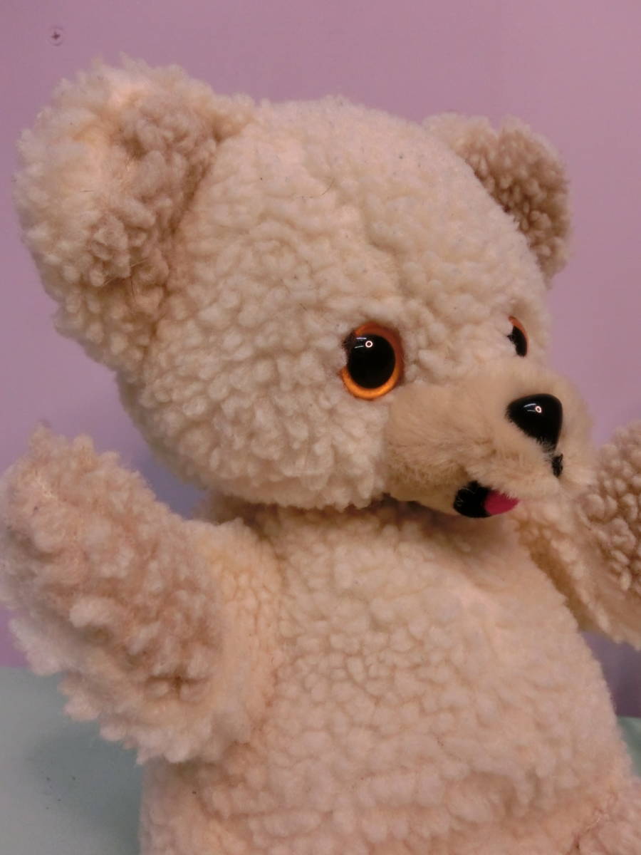  Fafa snagru Bear * Vintage мягкая игрушка рука марионетка кукла 25cm плюшевый мишка ..1986 год *stuffed Plush FaFa Snuggle Bear