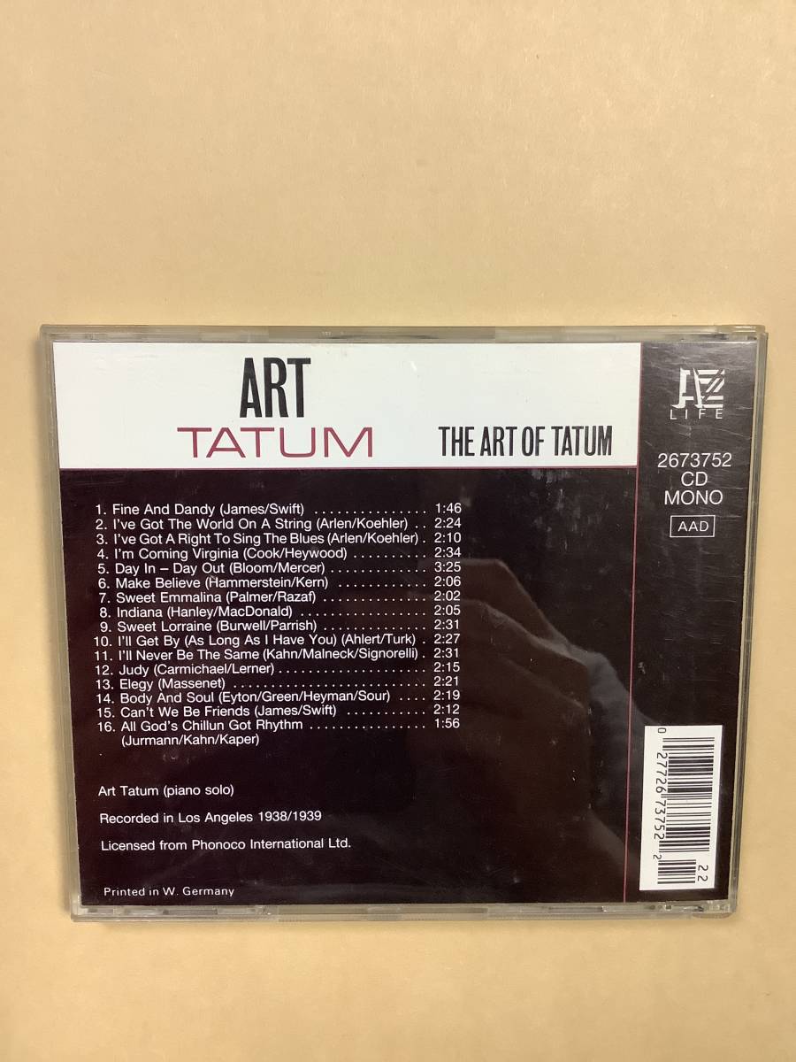 送料無料 ART TATUM「THE ART OF TATUM」輸入盤_画像2
