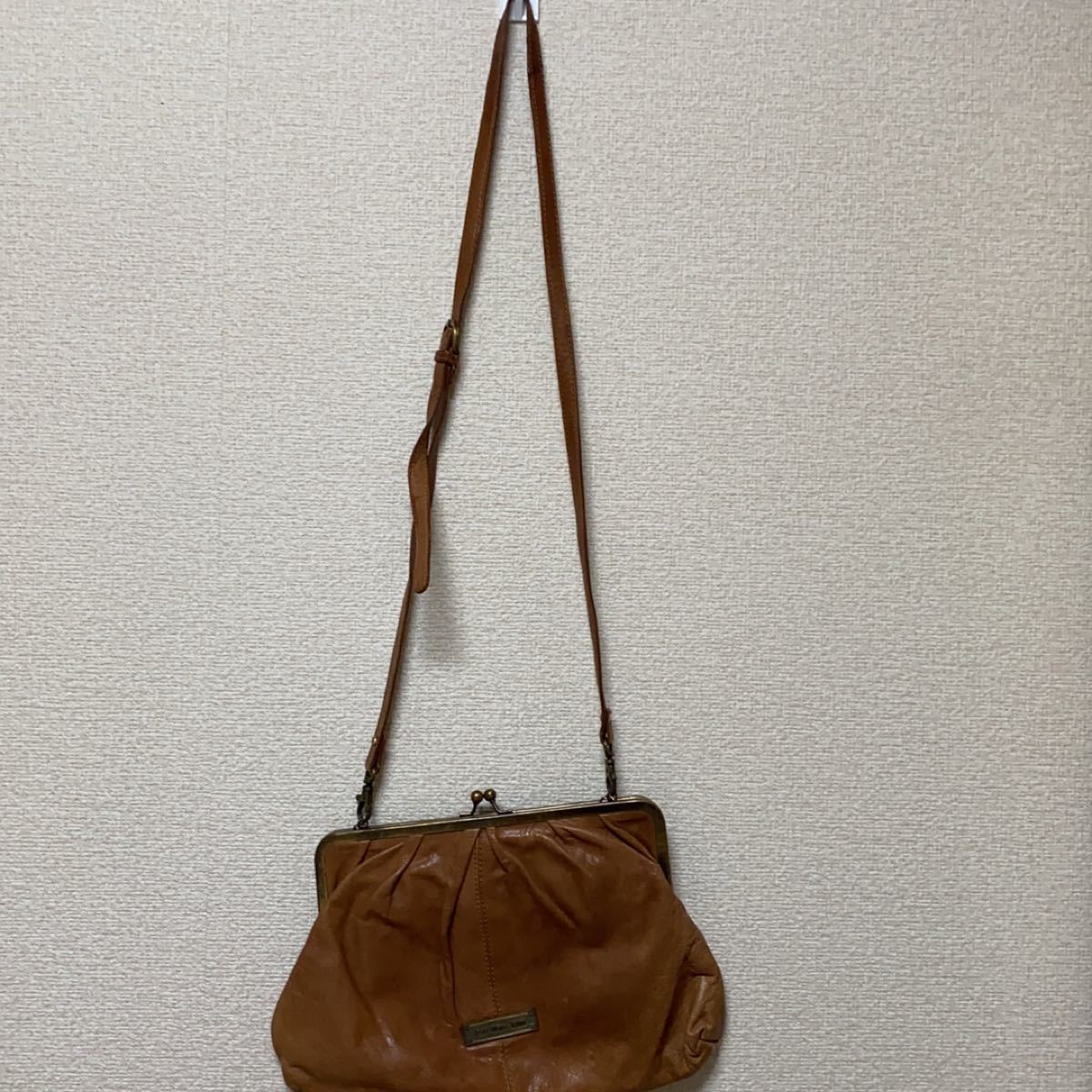 vintage フランス製 本革 クラッチバッグ がま口 ショルダーバッグ ハンドバッグ ヴィンテージ ショルダーバック
