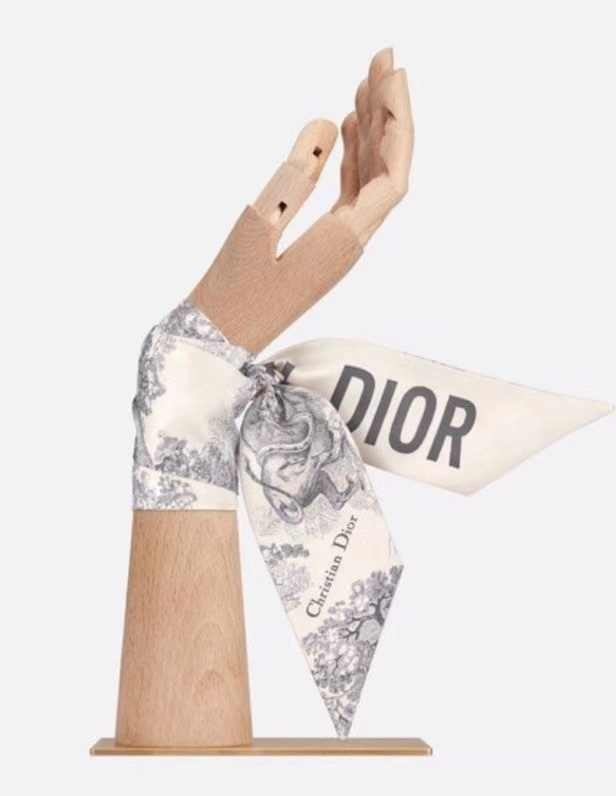 Christian Dior クリスチャン ディオール スカーフ ツイリー 2021 新作 ミッツァ トワル ドゥジュイ グレー