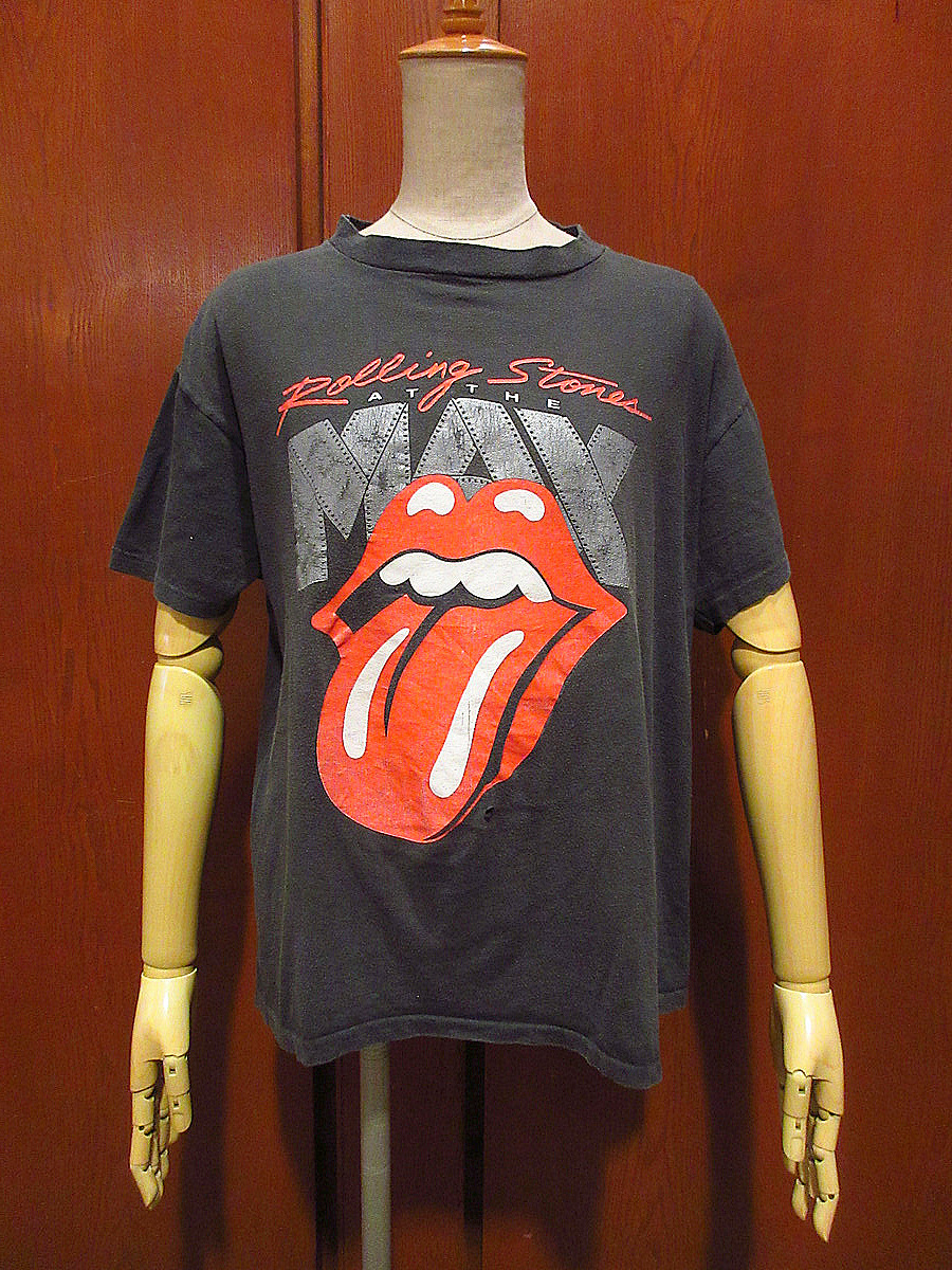 ビンテージ90's○The Rolling Stones AT THE MAX Tシャツ黒○210719r6